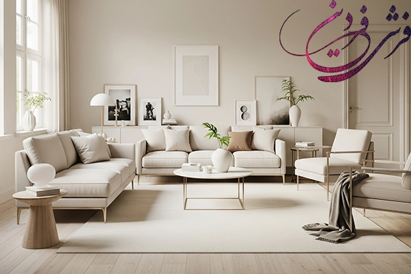 Using solid colored carpets and furniture